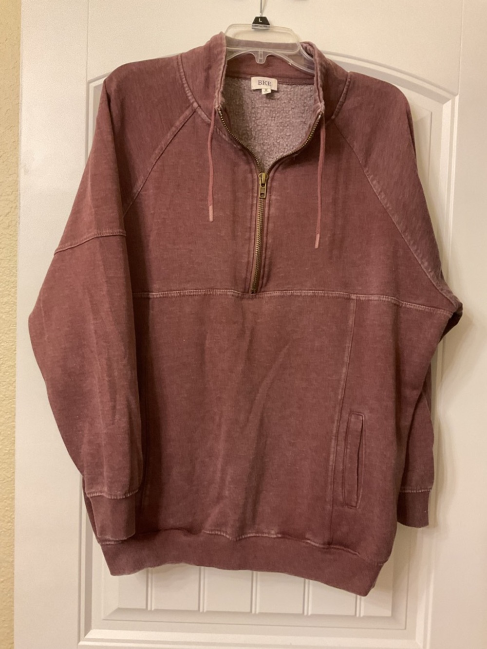 BKE Men's Half-Zip Pullover Sweatshirt - Mauve